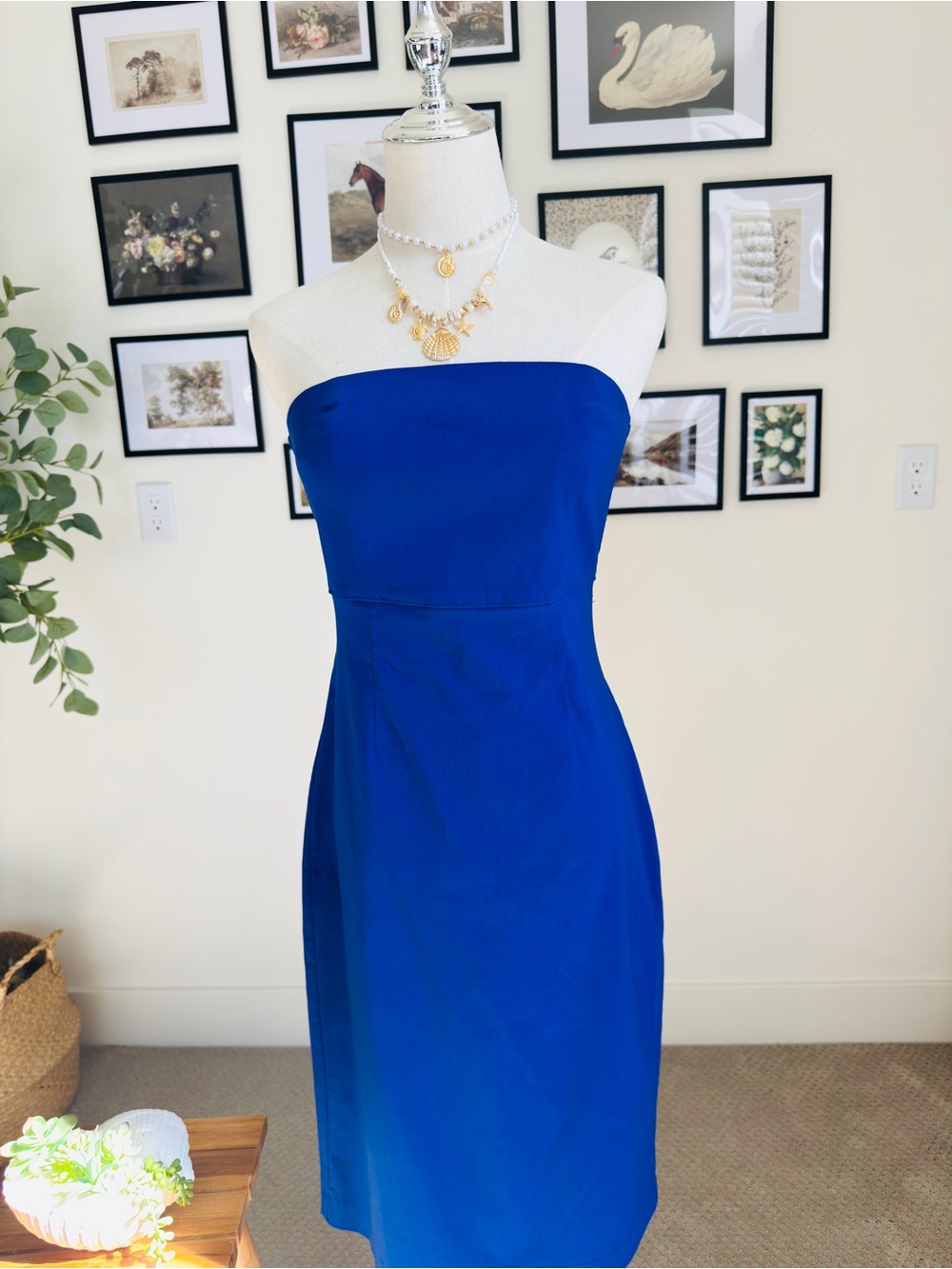Express Royal Blue Strapless Stretch Sheath Dress - Size 5/6